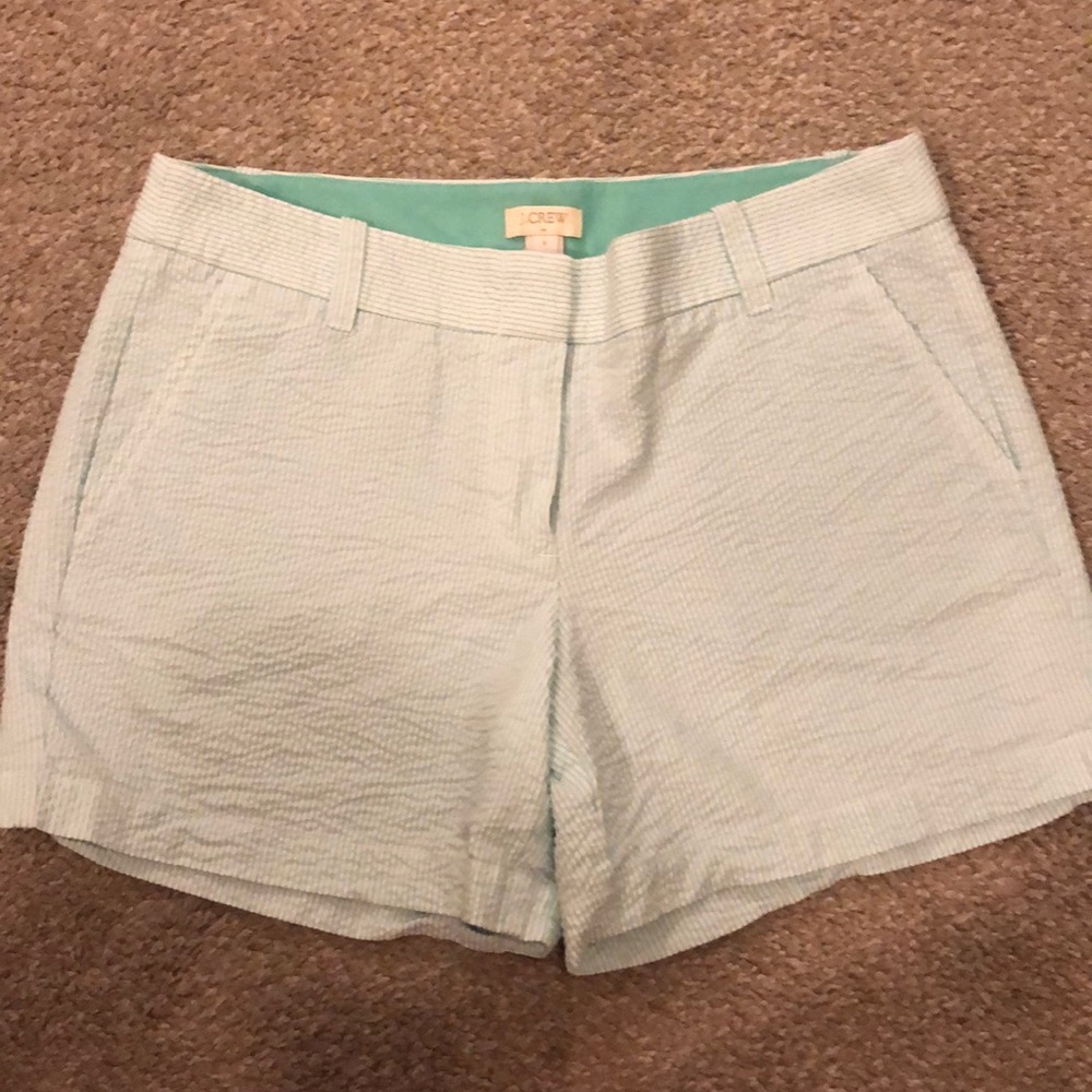 J. Crew Mint Green Seersucker Shorts